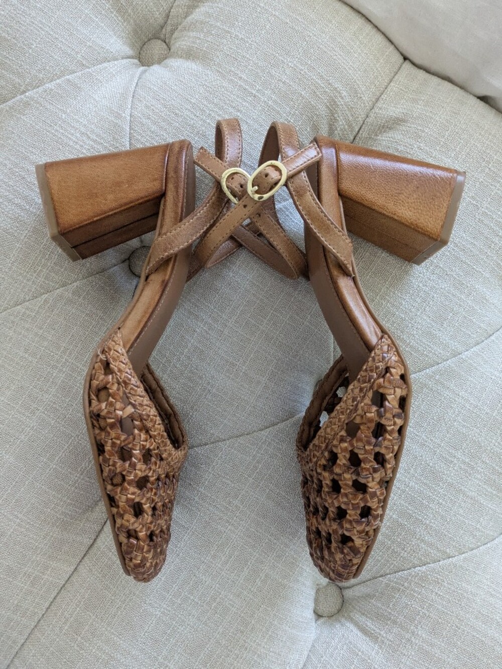 Seychelles Bali Pumps Woven Pumps In Tan Or Brown, Size 8.5 - Picture 3 of 8